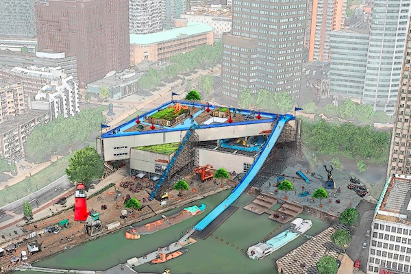 Rooftop Roetsj glijbaan van het dak